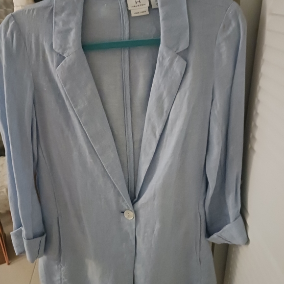Halston Heritage Jackets & Blazers - Special price! 100% Indian Linen  Baby Blue Blazer.